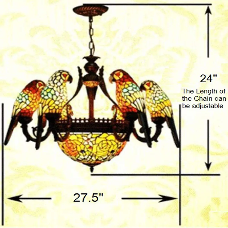 Birds Chandeliers SGROW Современные светодиодные люстры ручной работы стеклянный попугай абажур лампы для гостиной Тиффани Lampara Внутреннее освещение светильники - Цвет абажура: Birds Chandeliers