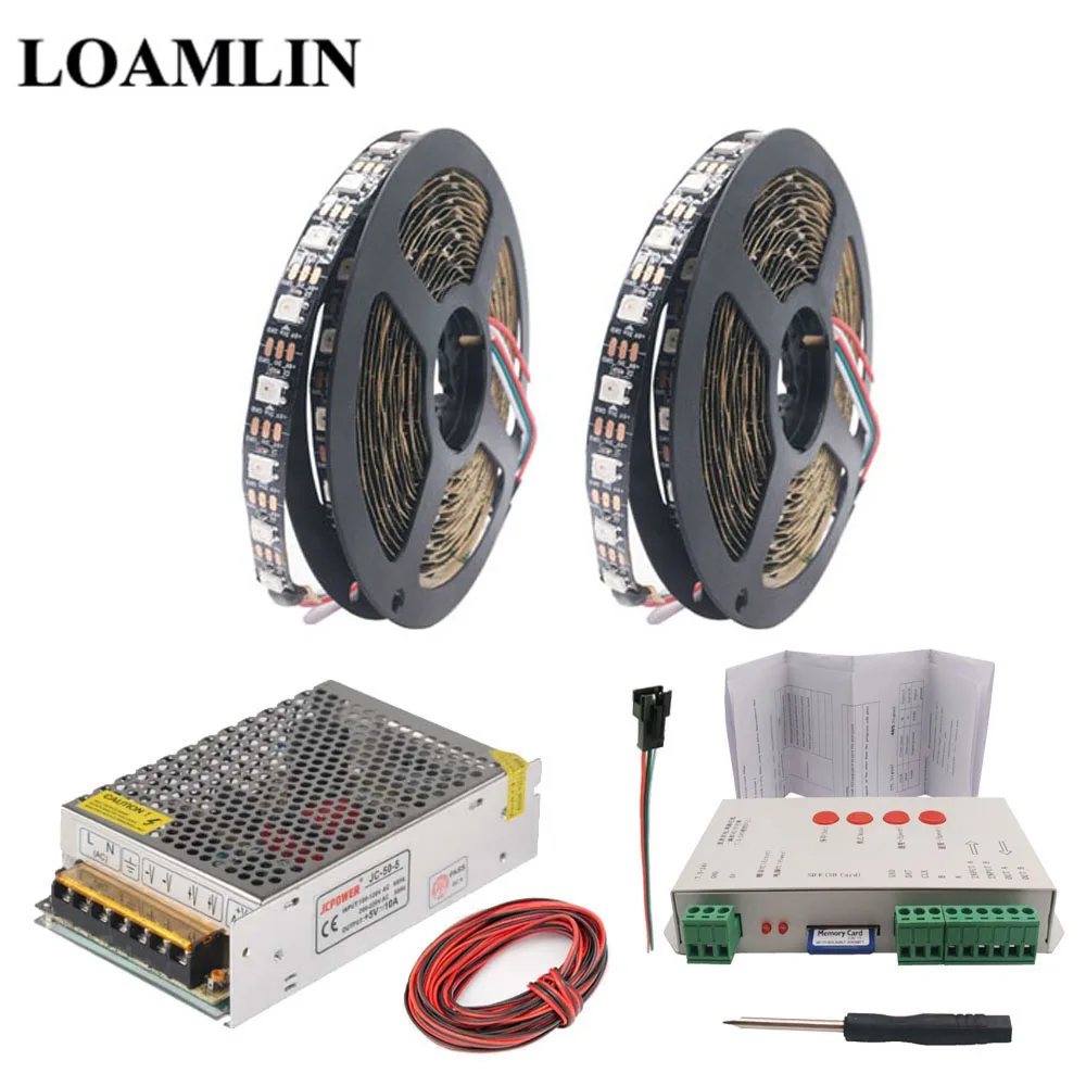 WS2812B WS2812 RGB Светодиодная лента T 1000S sd карта пикселей Led контроллер DC5V светодиодный