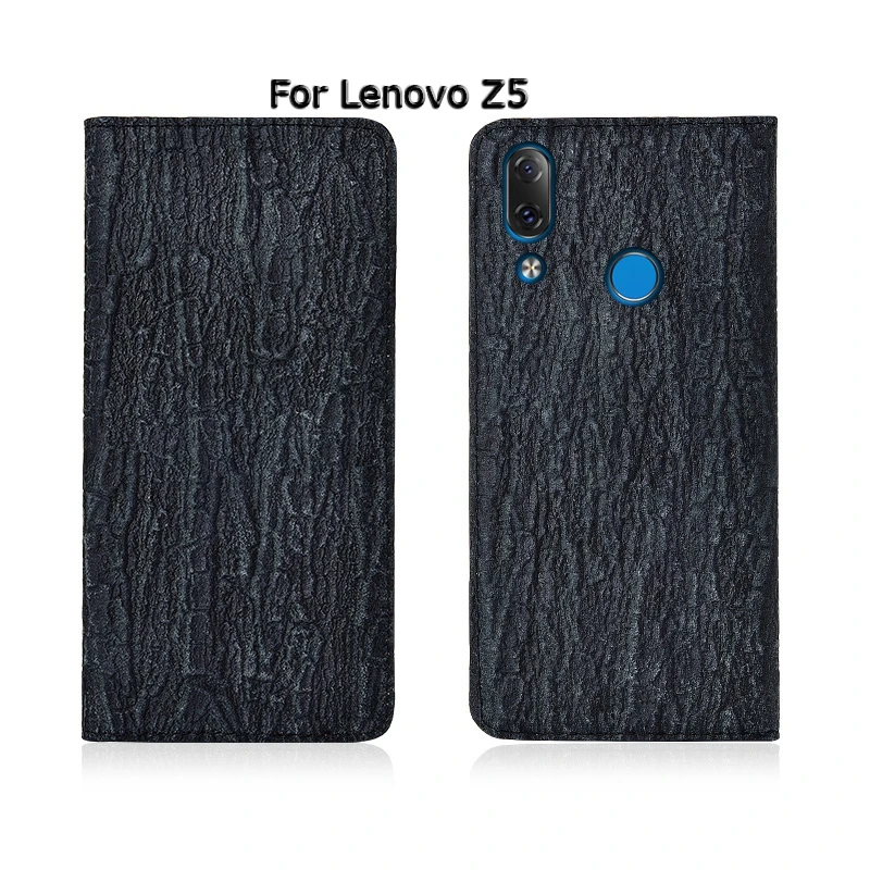 Магнитный чехол для телефона lenovo Z5 Z5s Z6 Pro Lite из натуральной кожи с текстурой дерева