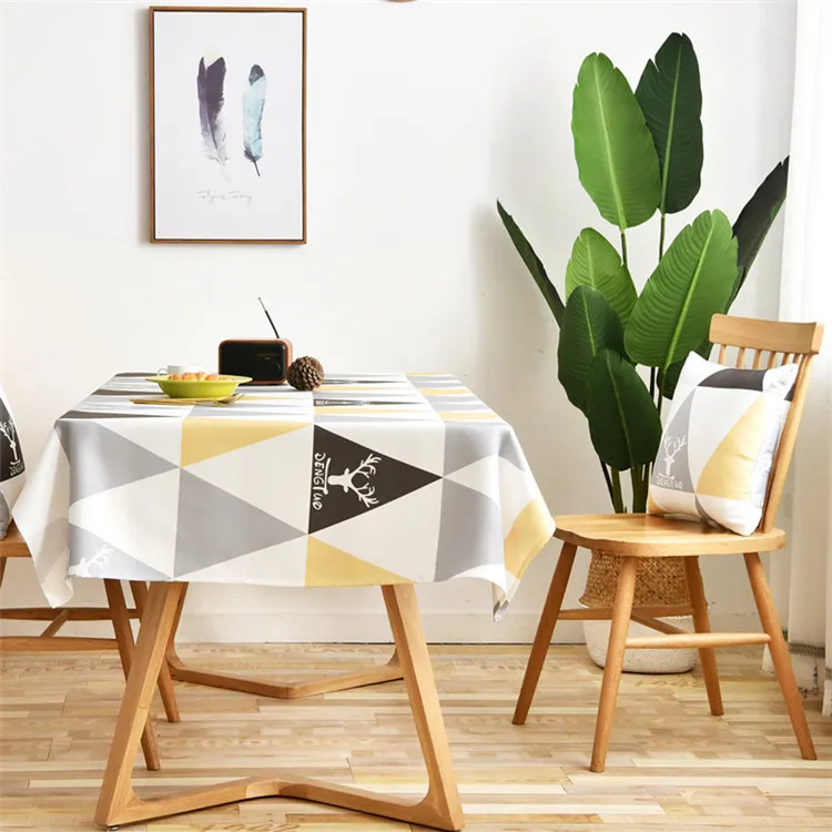 Желтая скатерть с изображением оленя Tafel Hoes Nappe непроницаемая скатерть для обеденного стола декор для кухни Mantel Mesa