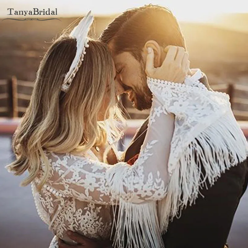 Богемное свадебное платье с длинным рукавом, Модные свадебные платья, Vestido De Noivas DW141