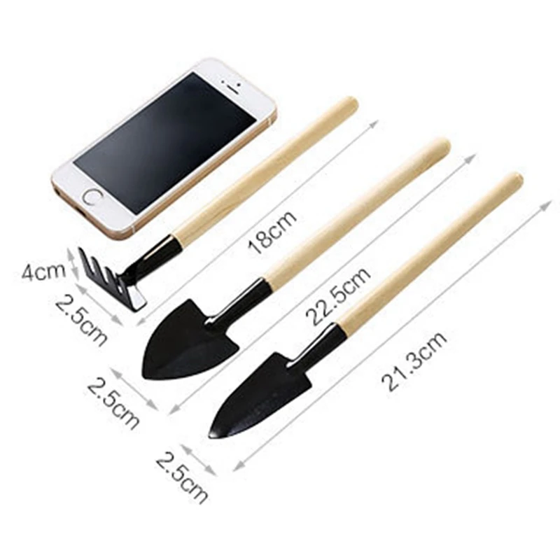 3 шт. мини деревянная ручка металлическая головка садовый ручной набор
