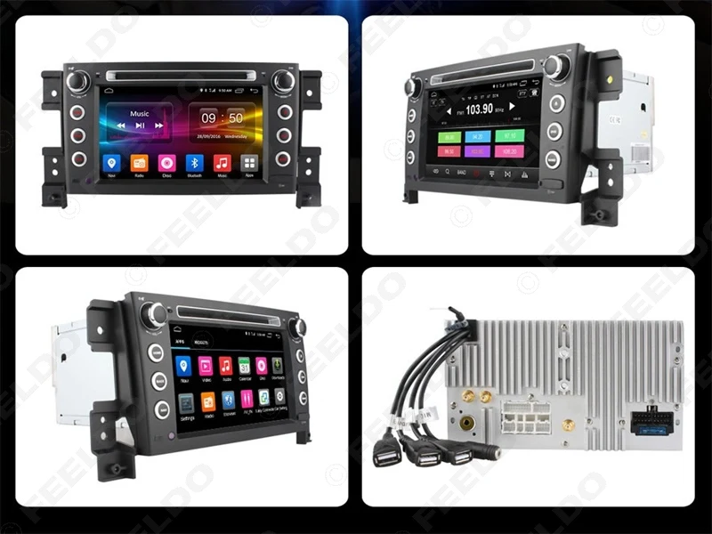 FEELDO 7 &quotAndroid 6 0 (64 бит) DDR3 2G/16G/4G LTE четырехъядерный автомобильный DVD GPS радио