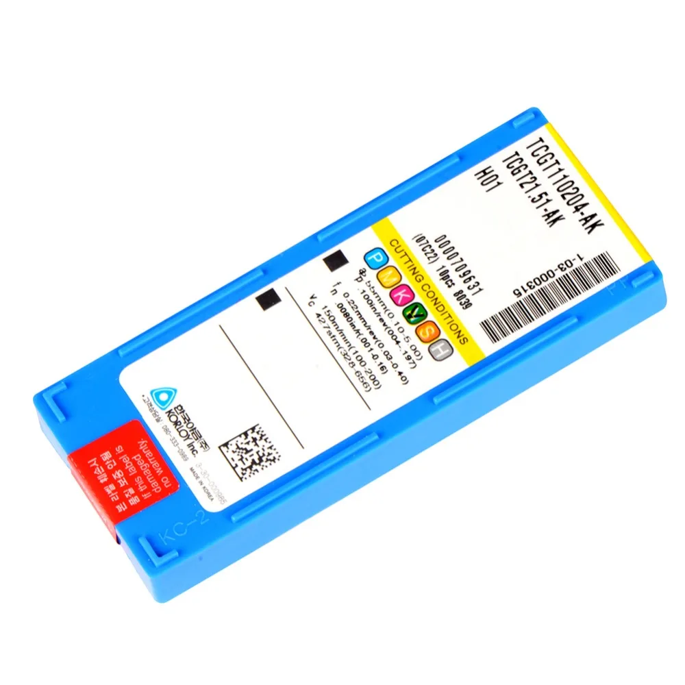 

KORLOY Turning tools TCGT110204-AK tungsten carbide turning insert for semi-finishing and finishing aluminium alloy TCGT 110204