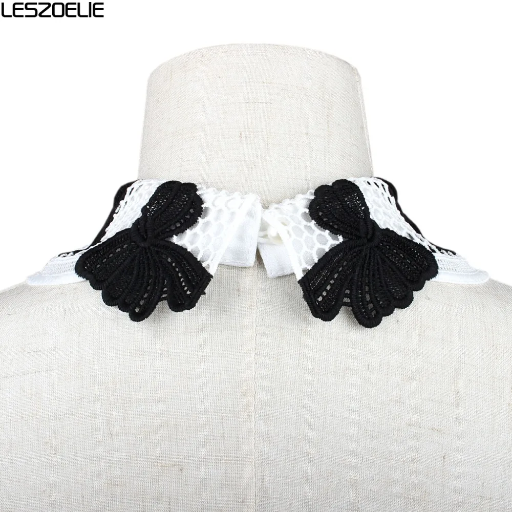 Черный и белый съемный кружевной воротник для женщин 2019 накладные воротники