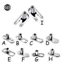 1pc g23 solid titanium dermal anchor base micro dermal anchor tops surface barbell piercings body jewelry