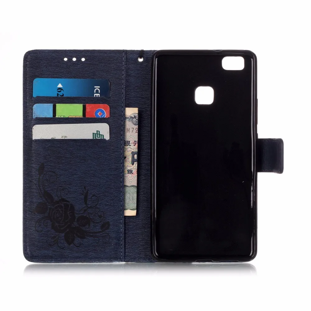 Роскошный Горный Хрусталь Бумажник Кожа PU Откидная Крышка Для Huawei Ascend P9 Lite