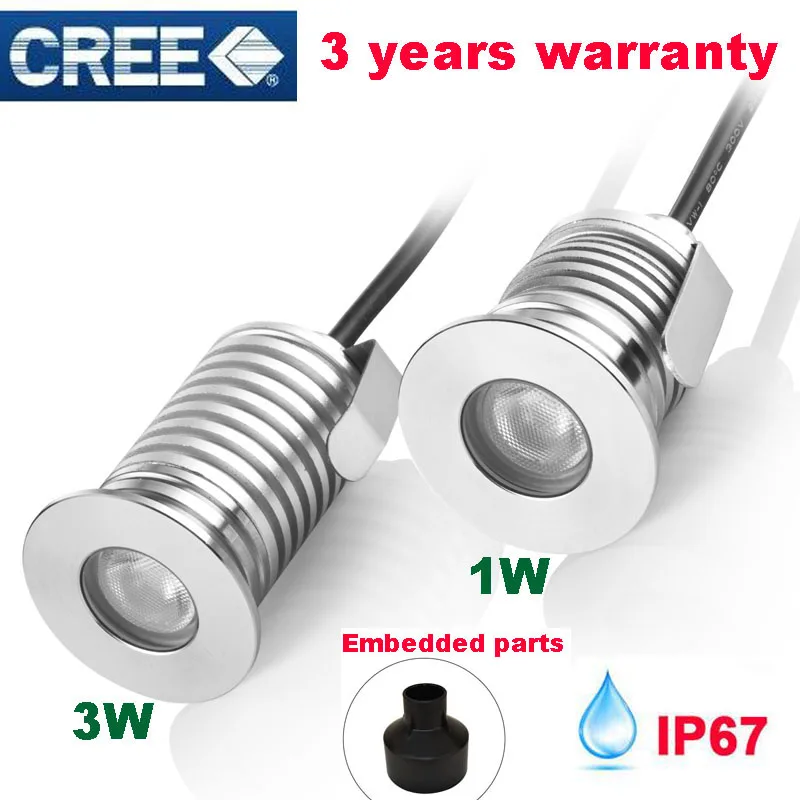 

12V 24V IP67 Водонепроницаемый открытый светодиодный встраиваемые Палуба этаж светильник 1 Вт 3 Вт Точечный светильник сада Подземный светодиод...