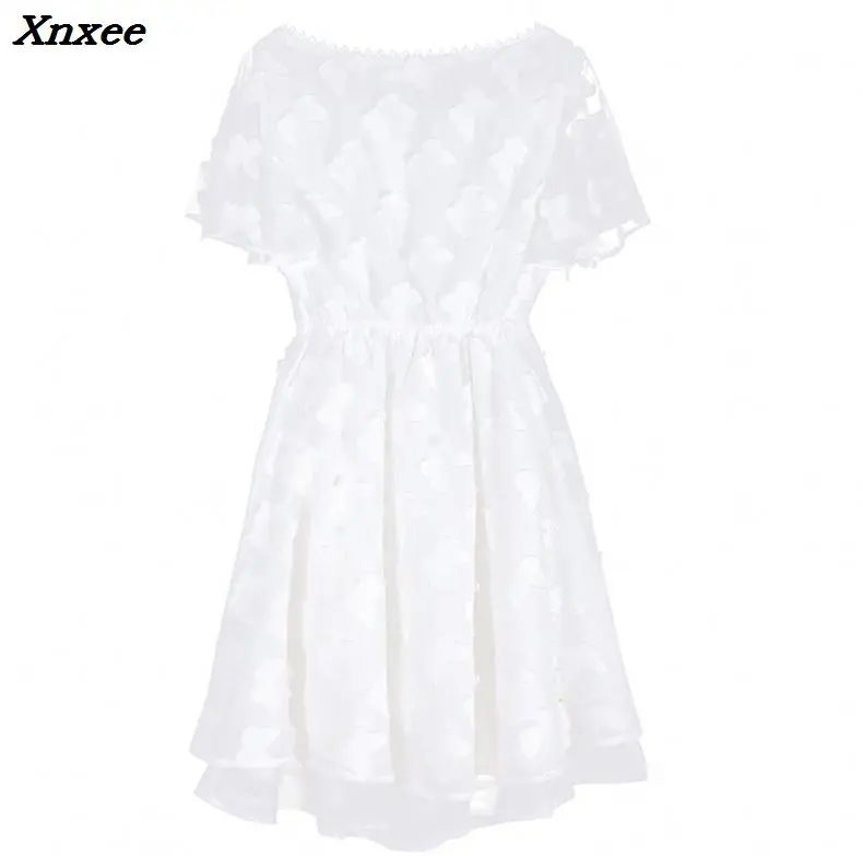 High Quality O-neck Party Dresses Women Elegant Flare Sleeve Dress Female 2018 Summer Slim Short Chiffon Vintage Vestidos | Женская