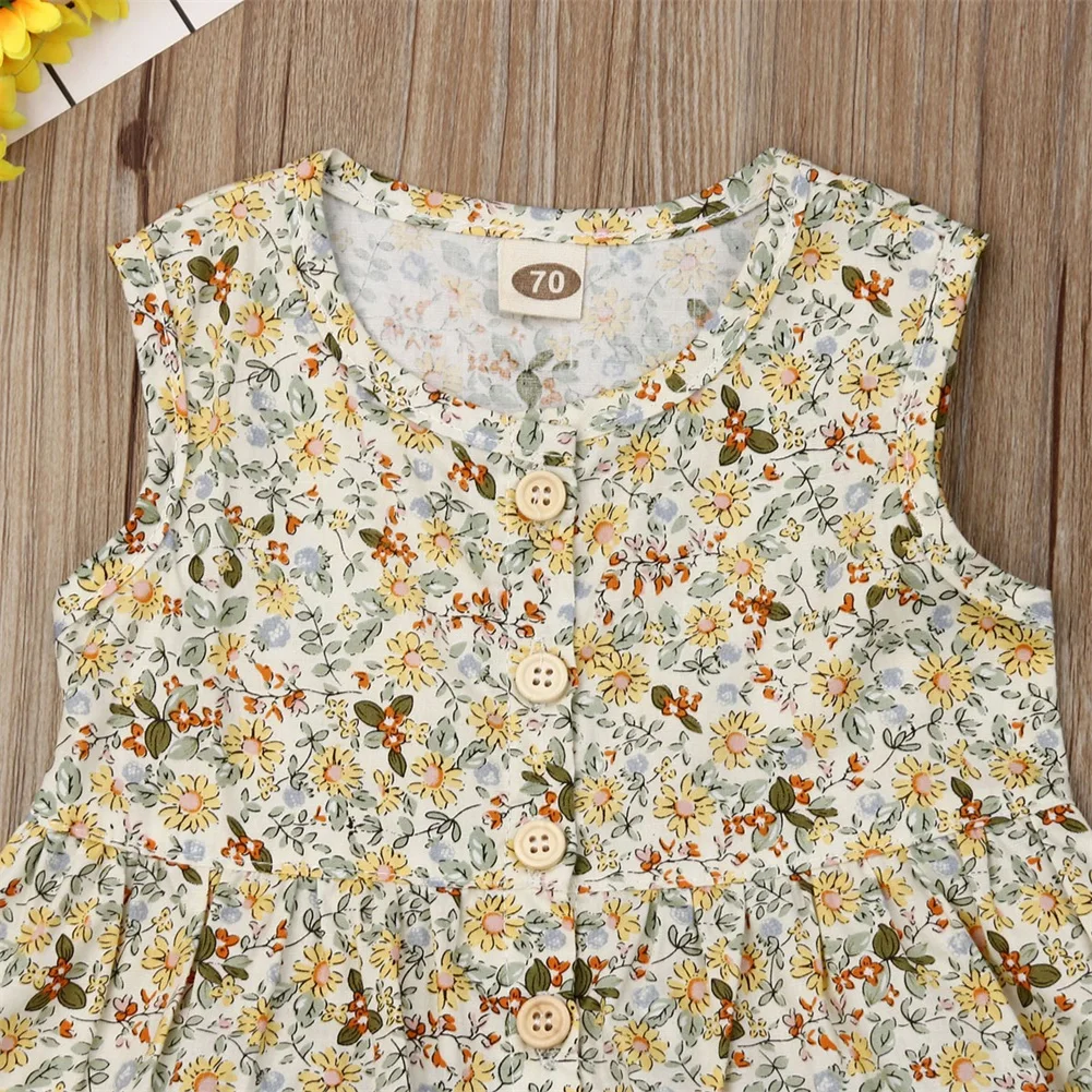 Комплект из 2 предметов для новорожденных девочек повседневное хлопковое платье