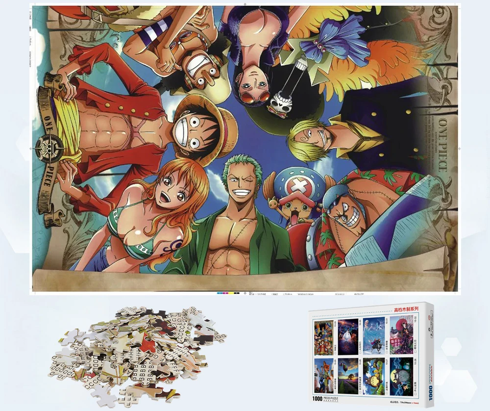 MOMEMO one piece Partners мультфильм аниме деревянные пазлы 1000 штук головоломки детские развивающие игрушки подарок украшение дома