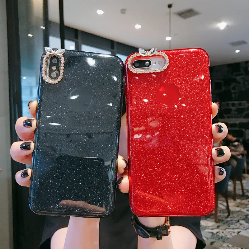 Чехлы со стразами для Iphone 8 Plus блестящий чехол 7 X XS XR Max 6 6S 5 5S SE силиконовый Бампер