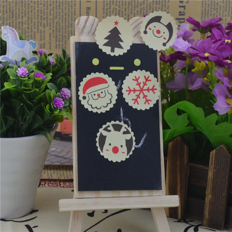 

5 Sheets/Set Lovely Merry Christmas Pattern Paper Sealing Stationery Sticker DIY School Supplies Post Baking Decorative Label