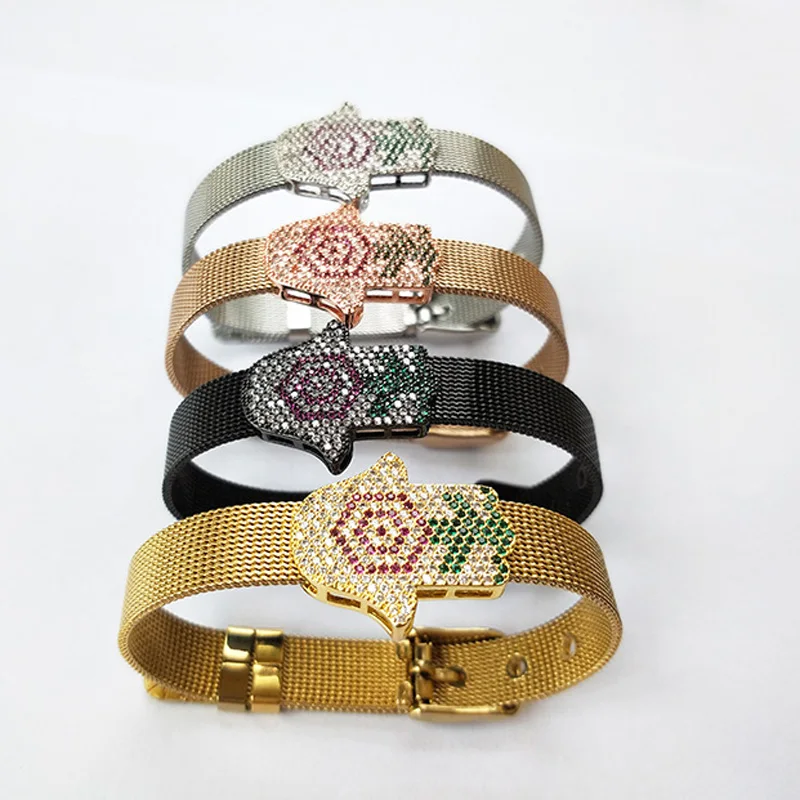 5 шт. новый модный кубический цирконий с микрозакрепкой Хамса ручной соединитель