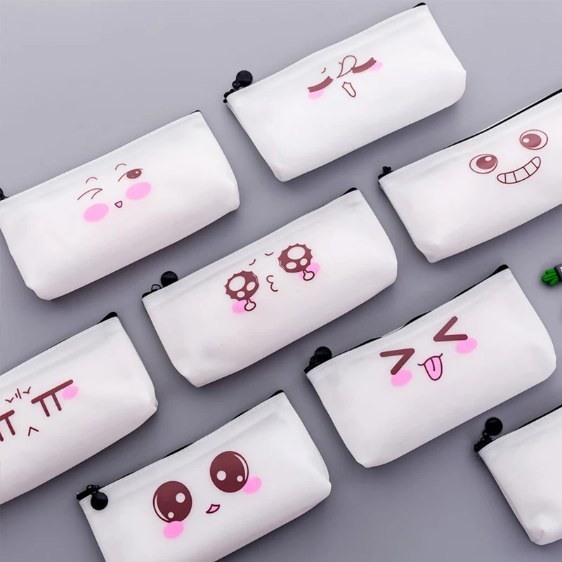 Смайлик Прозрачный Футляр Чехол для девушек студентов подарок карандашей Kawaii