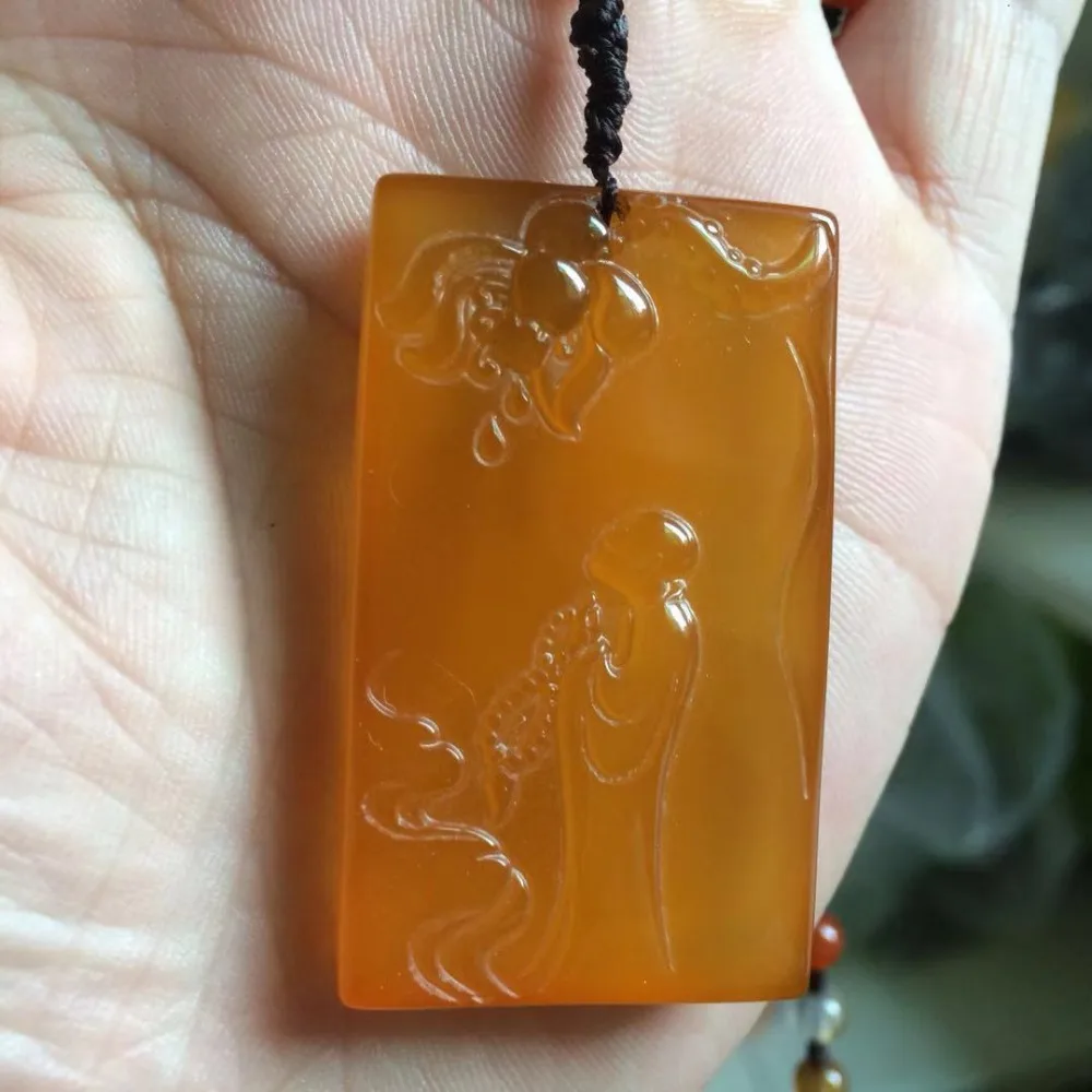 natural yellow agate stone beads neckalce pendant gem necklace for man woman gift wholesale ! | Украшения и аксессуары