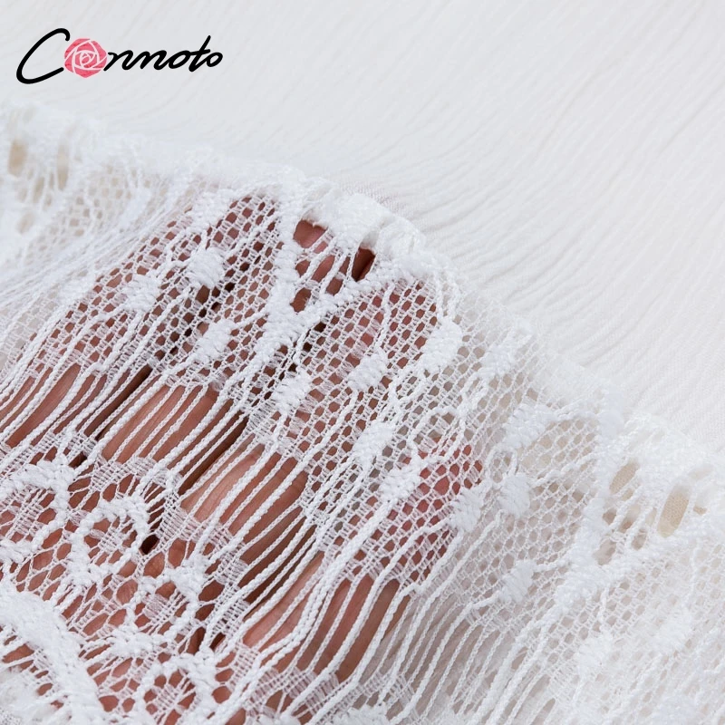Conmoto Однотонное белое платье из хлопка длинное пляжное с открытой спиной летнее