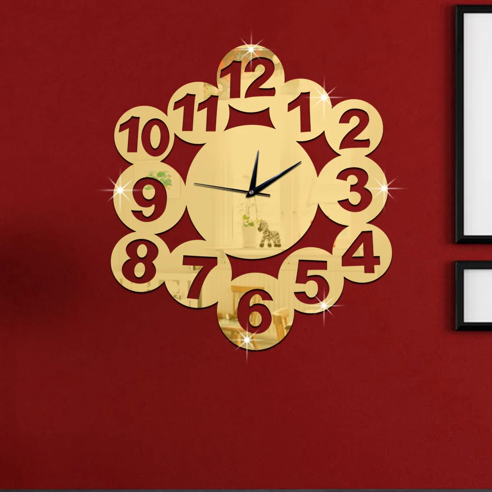 

Creative wall clock Arabic Numbers mirror clock The sitting room the bedroom DIY art clock