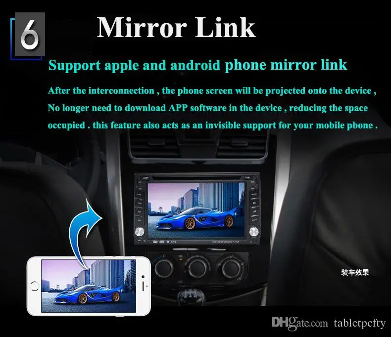 Универсальный автомобильный DVD плеер 2 Din 6 &quotin dash с GPS BT/USB SD аудио Радио стерео