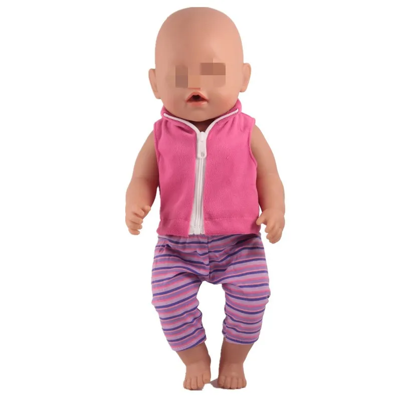vest and pants Комбинезон/платье/одежда для отдыха, комплекты одежды для 17 дюймов, детские куклы, аксессуары для 43 см, кукла для новорожденных, подарки на день детей - Цвет: vest and pants
