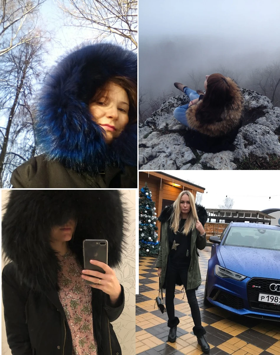 OFTBUY, Длинная зимняя куртка, женская верхняя одежда, толстые парки, енот, натуральный мех, воротник, пальто с капюшоном, настоящая теплая подкладка из лисьего меха