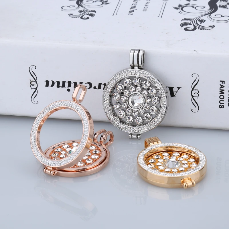 1 шт./компл. Новое поступление Сплав Кристалл Рамка монета ожерелье кулон мой 35 мм