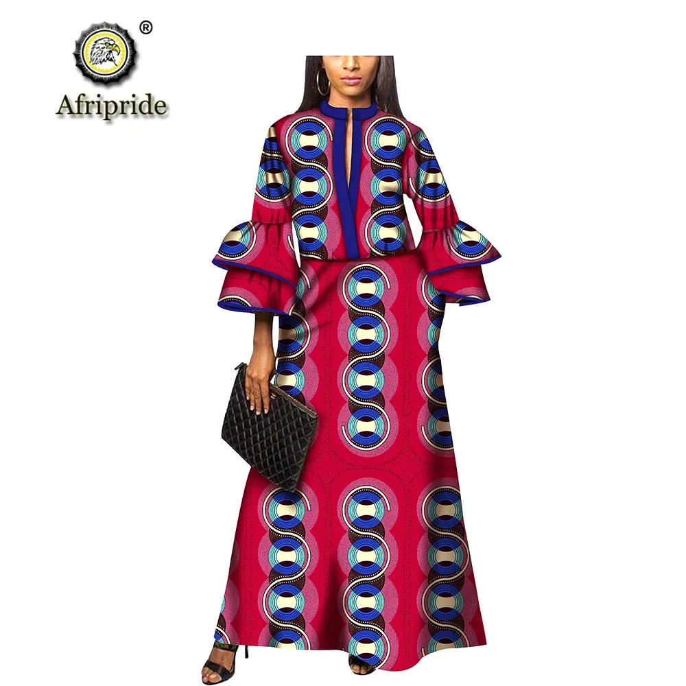 Африканские платья для женщин Afripride dashiki bazin riche ankara повседневные платья с принтом весна и осень платье из чистого хлопка S1825069