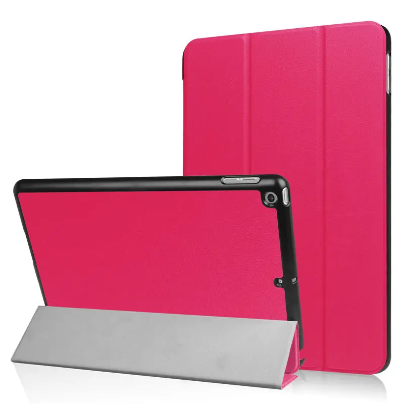 rosered Планшет ультра тонкий 3 раза флип чехол для iPad 9,7 Магнетическое умное покрытие чехол для iPad 9,7 A1822 A1893 A1954+ Защитная пленка на экран+ подставка для ручек - Цвет: rosered