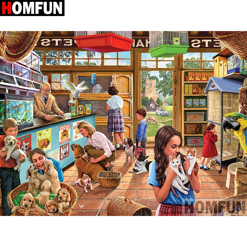 Алмазная живопись HOMFUN A00774 картина сделай сам с полными квадратными/круглыми