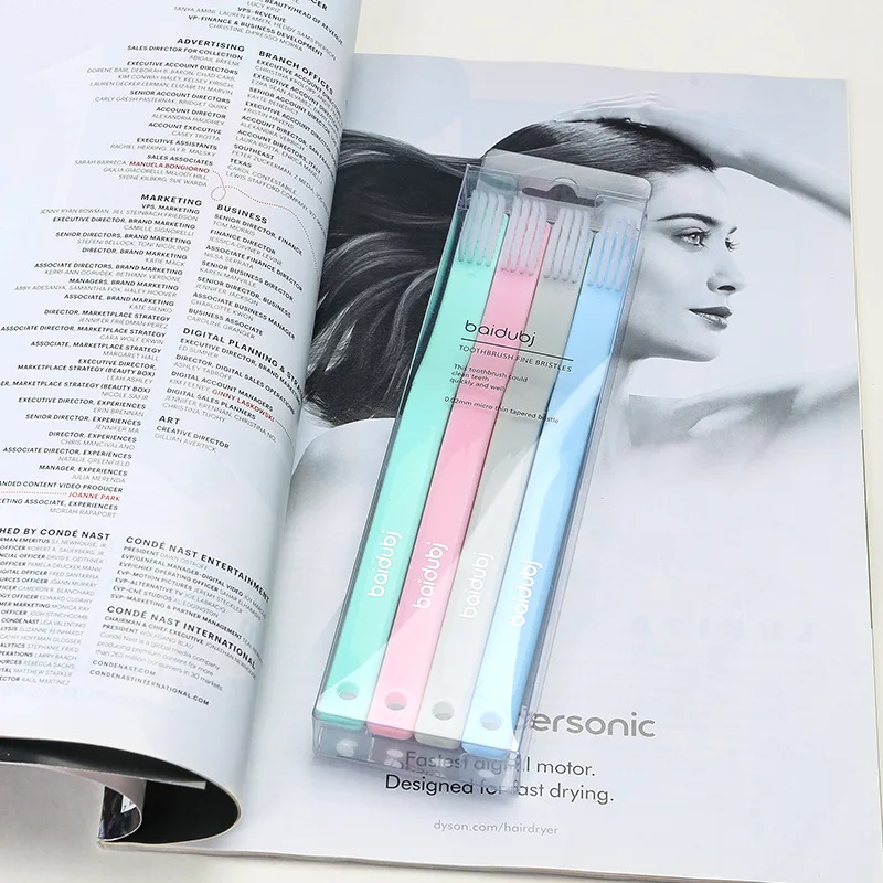 4Pcs/Set Soft Bristle Adult Toothbrush Europe and The United States Simple Popular Brush Transparent Boxed Oral Care | Красота и