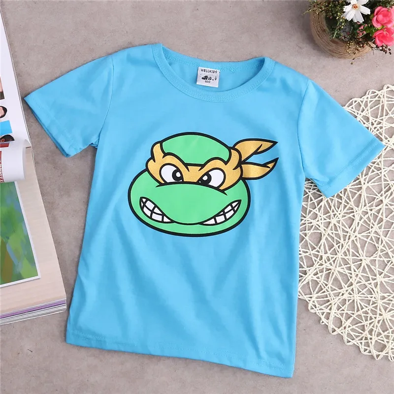 2016 футболка с мультипликационным принтом для маленьких мальчиков топы короткими