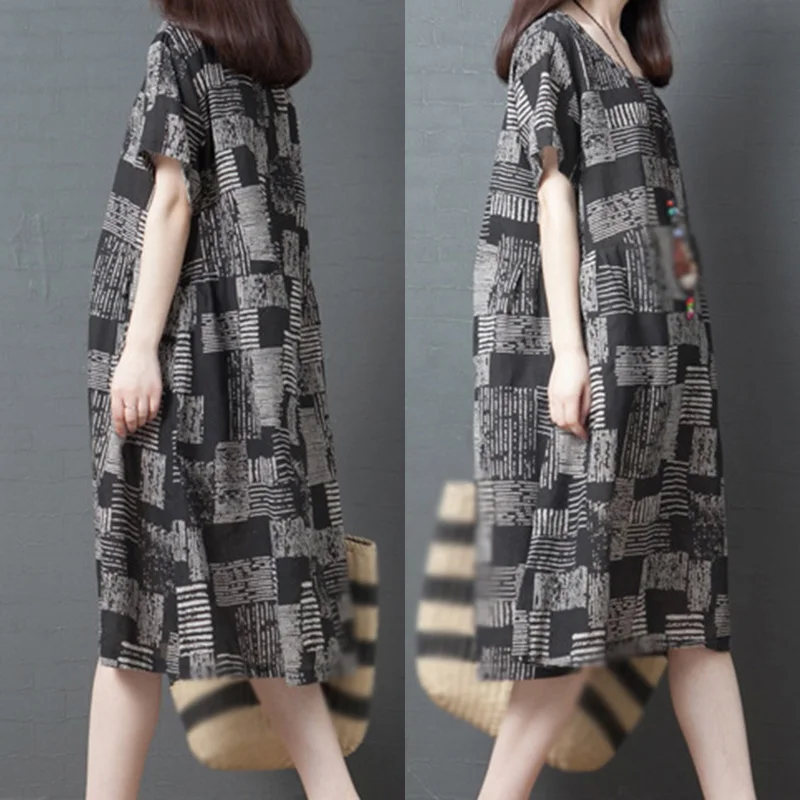 Женское платье женское пляжное летнее свободное повседневное мешковатое