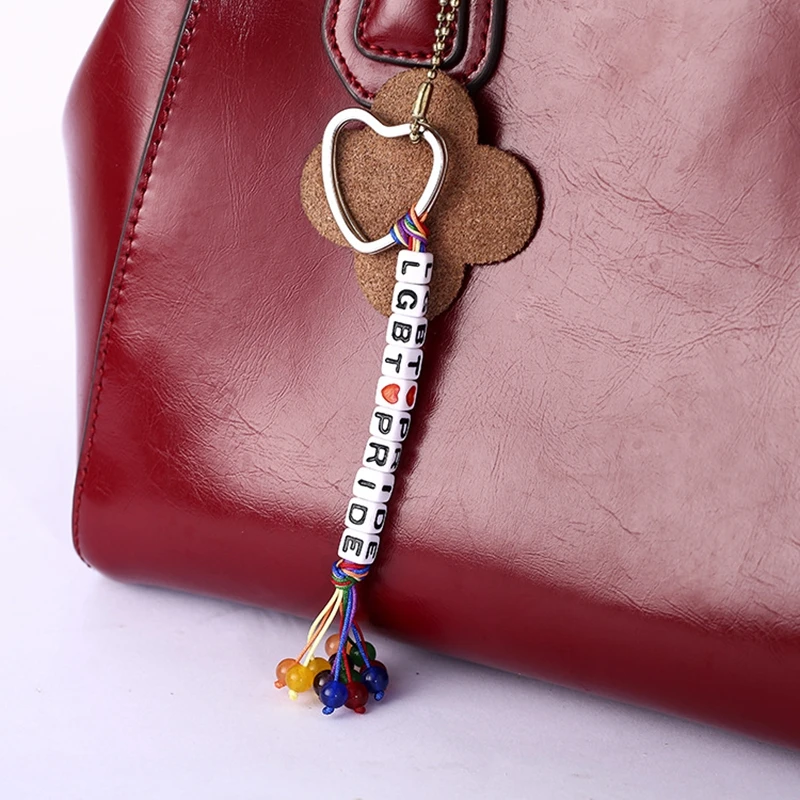Персональный брелок с игральной костью модный ручной работы плетение радужных - Фото №1