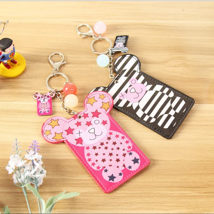 Чехол для ключей с милым медведем футляр банковских и кредитных карт держатель