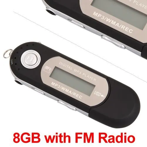2017 Новый портативный MP3 Черный 8 Гб LCD мини WMA плеер FM радио USB флэш