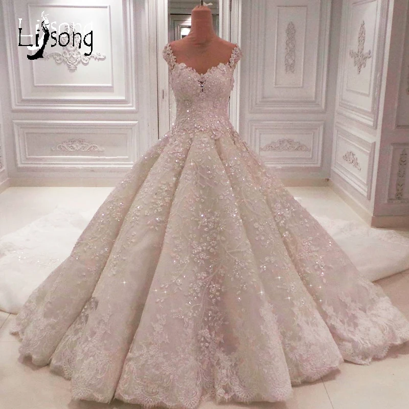 Роскошные плиссированные Бальные платья с кружевной аппликацией и блестками на