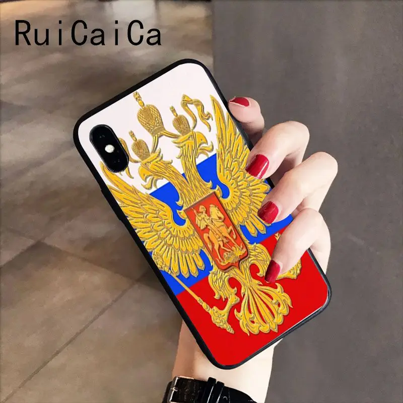 Чехол для телефона из ТПУ RuiCaiCa Armenia с российским флагом черный iPhone 8 7 6 S Plus 5 5S SE XR X XS