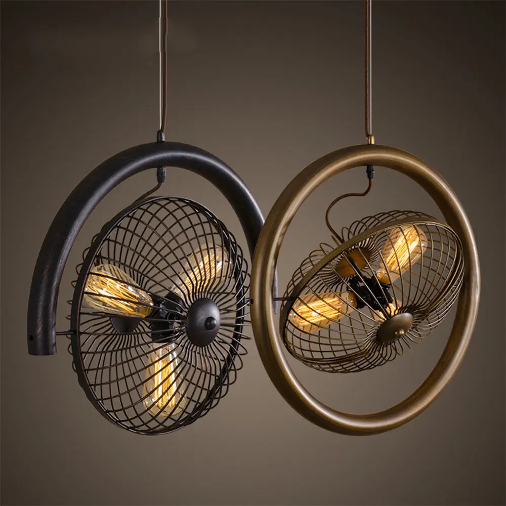 Винтажная Потолочная люстра E27 в стиле индастриал с веером Эдисона железная