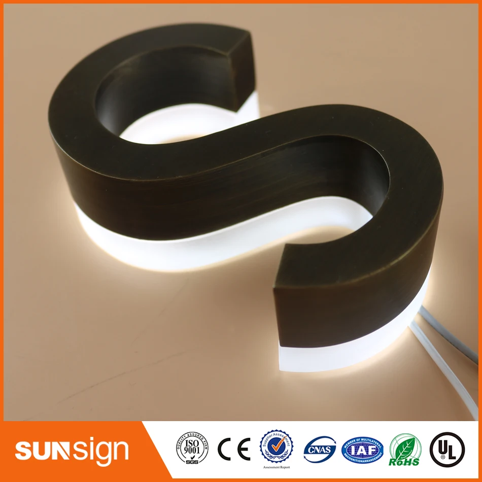 Заводская розетка светодиодная подсветка из нержавеющей стали буквенный знак |