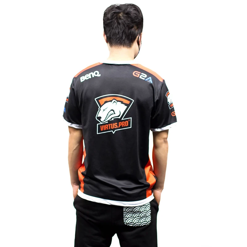 Высокое качество 1:1 Virtus. pro на заказ ID футболка VP футболка для фанатов для мужчин и женщин с круглым вырезом футболки с коротким рукавом Customsize футболка Homme