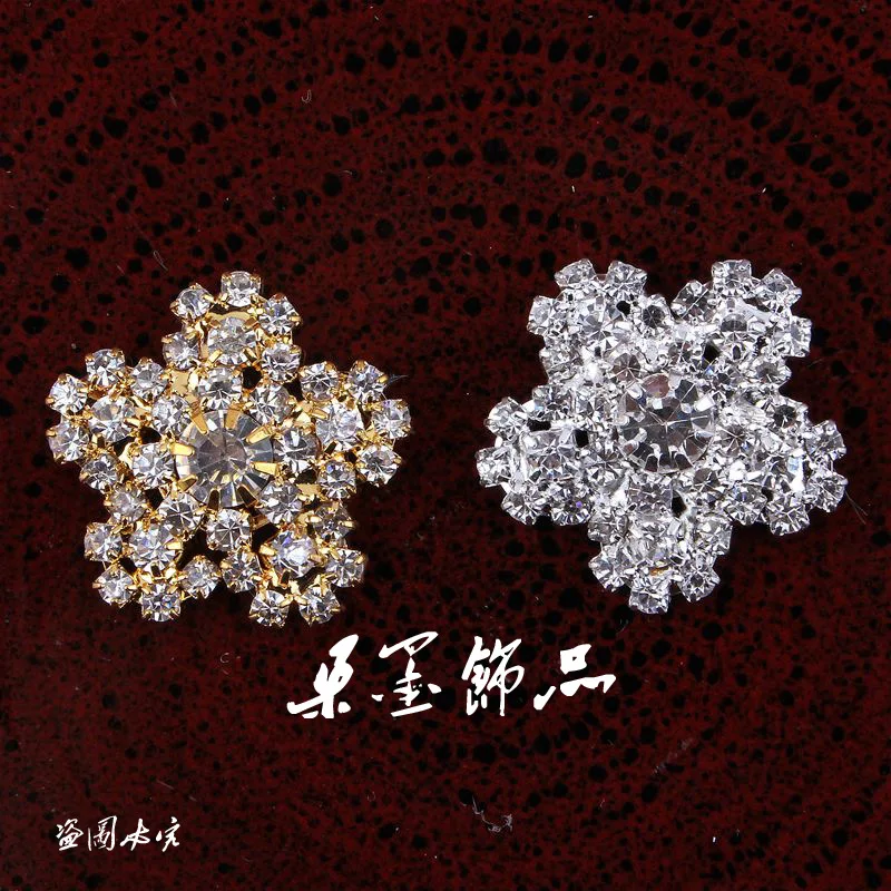 

Bling Bling wholesale 30pcs x 20mm flat back rhinestone Snowflake Buttons For Shoes Bags Ornament Phone DIY Accessories