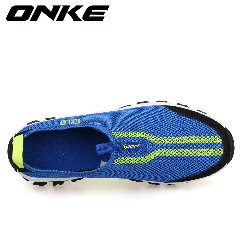 Onke/Новинка 2018 года трендовые мужские кроссовки летние дышащие сетчатые