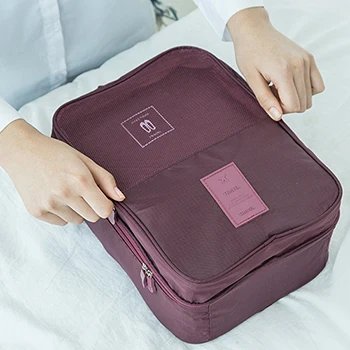 purple red Удобные дорожные сумки, складные нейлоновые сумки для походной обуви, чемоданы, коробки для обуви, переносные водонепроницаемые дорожные сумки - Цвет: purple red