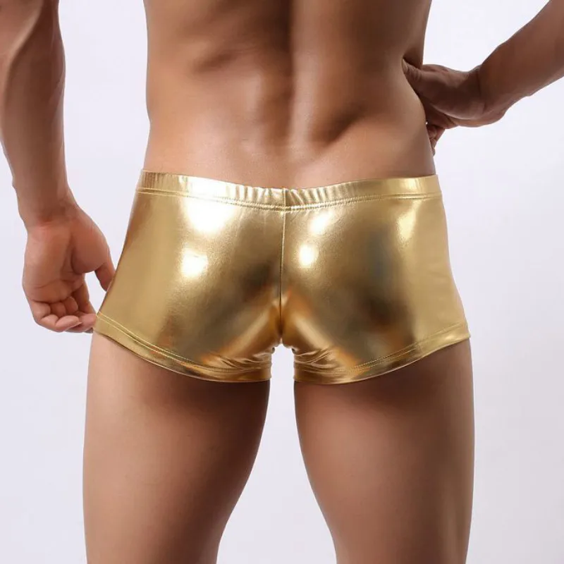 Новинка 3 цвета боксеры мужское сексуальное нижнее белье искусственная кожа