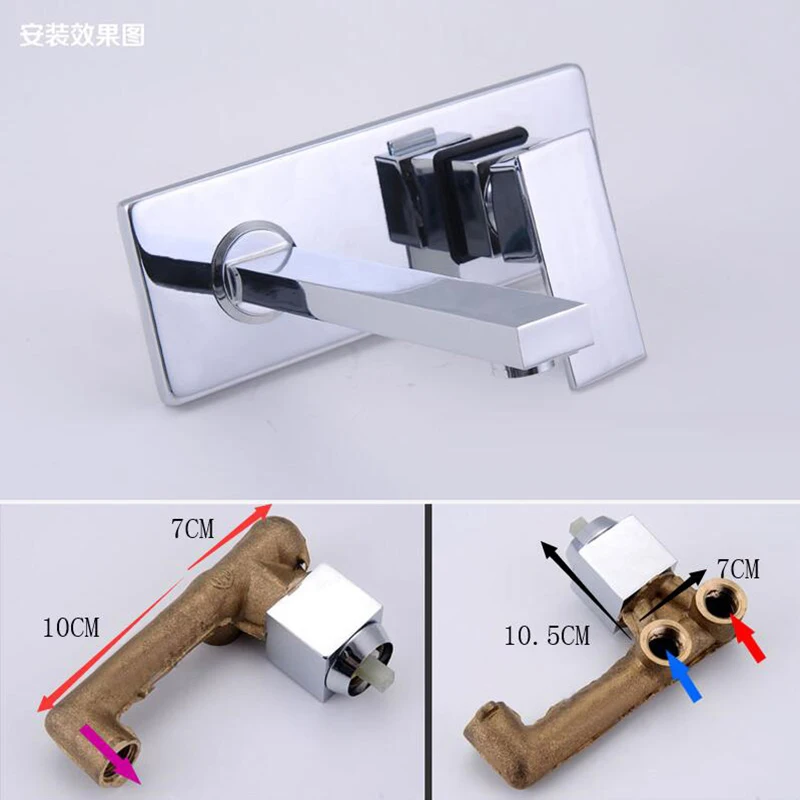 langyo free shipping into the wall washbasin water tap three piece set flush faucet bathroom cabinet basin mixer br 320 free global shipping