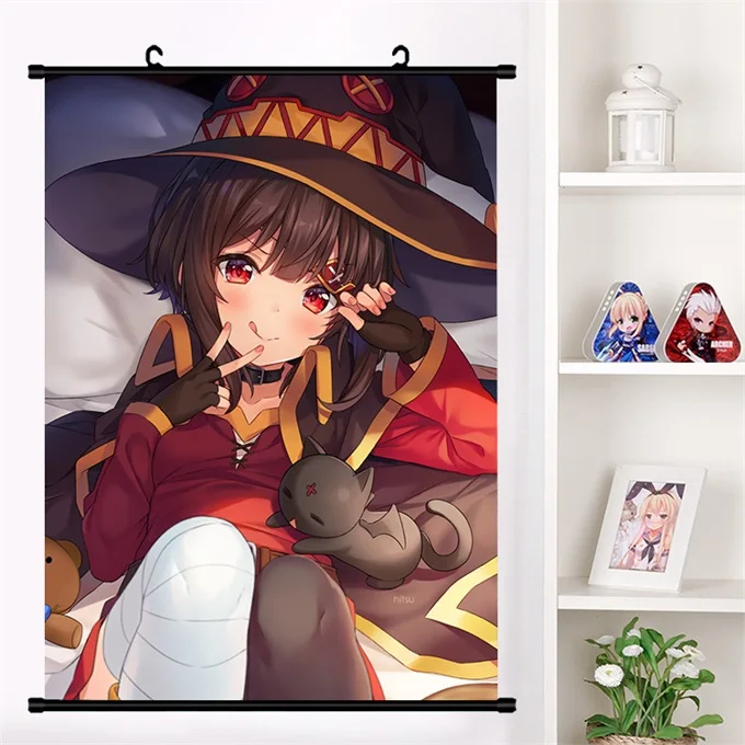 Аниме Манга KonoSuba Божье благословение на этом чудесном мире! Megumin Aqua Darkness Косплей настенные свитки Фреска плакат домашний декор - Цвет: G