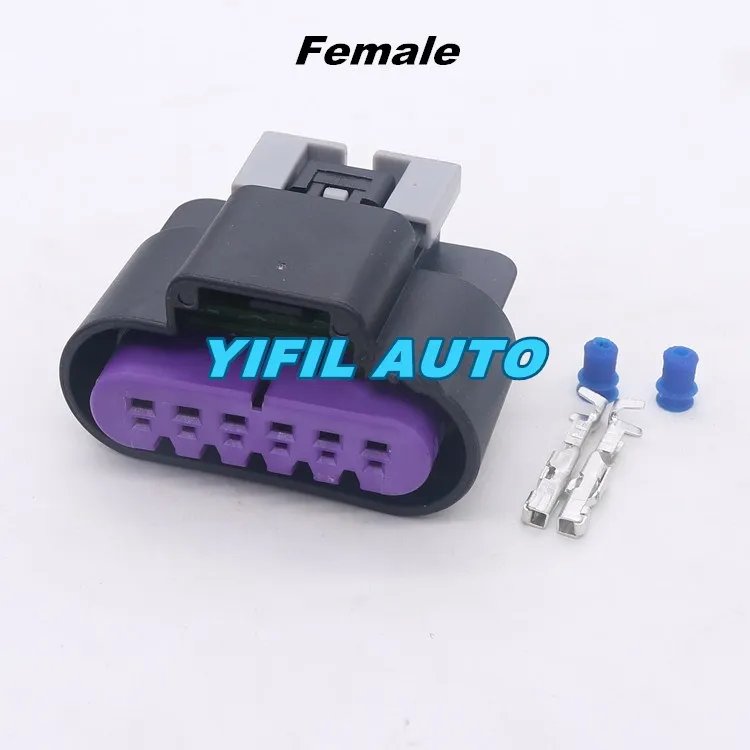 

6 Pin/Way Male Female Taillight Turn Light Assembly Harness Connector Throttle Sensor Plug For Delphi Buick Chevrolet 15326829