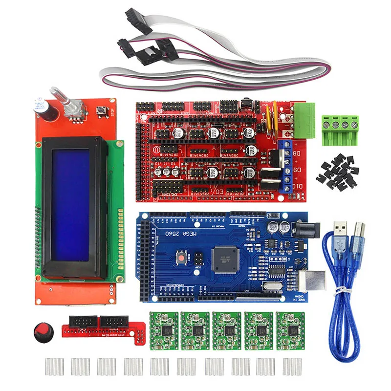 НОВЫЕ комплекты для 3D-принтеров Ramps 1 4 Mega 2560 2004 ЖК-экран A4988 | Компьютеры и офис