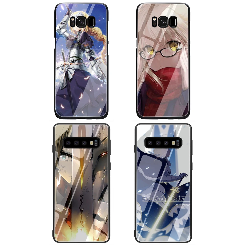 Fate Grand Order аниме закаленное стекло чехол для телефона samsung Galaxy S7 edge S8 Note 8 9 10 Plus A10 20 30 40 50 60 70
