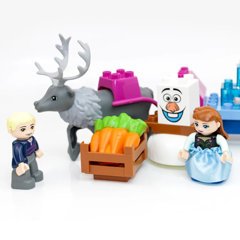 95 шт. кирпичи крупные частицы строительные блоки модель ледяная Принцесса замок мечты совместимые Legoe Duplo